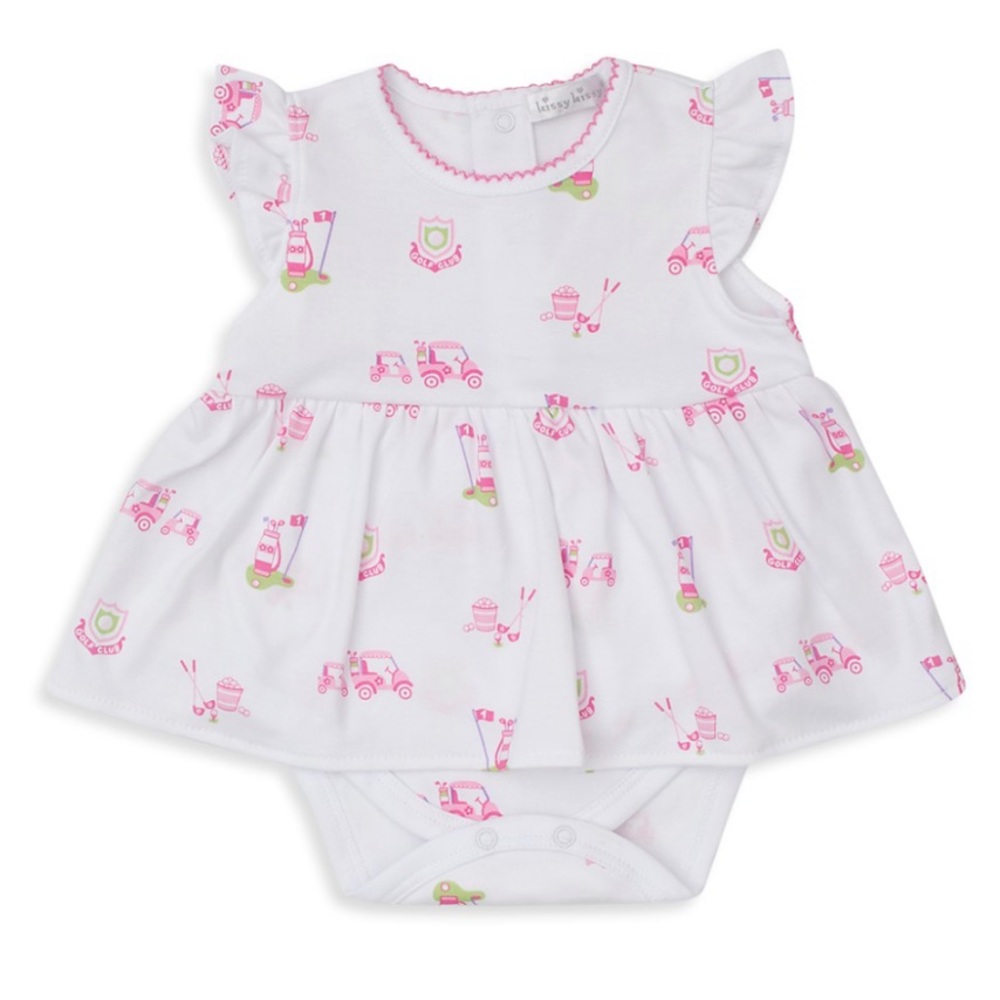Kissy Kissy Baby Girl Golf Country Club Printed Sunsuit Onesie Romper 0-3 Months
